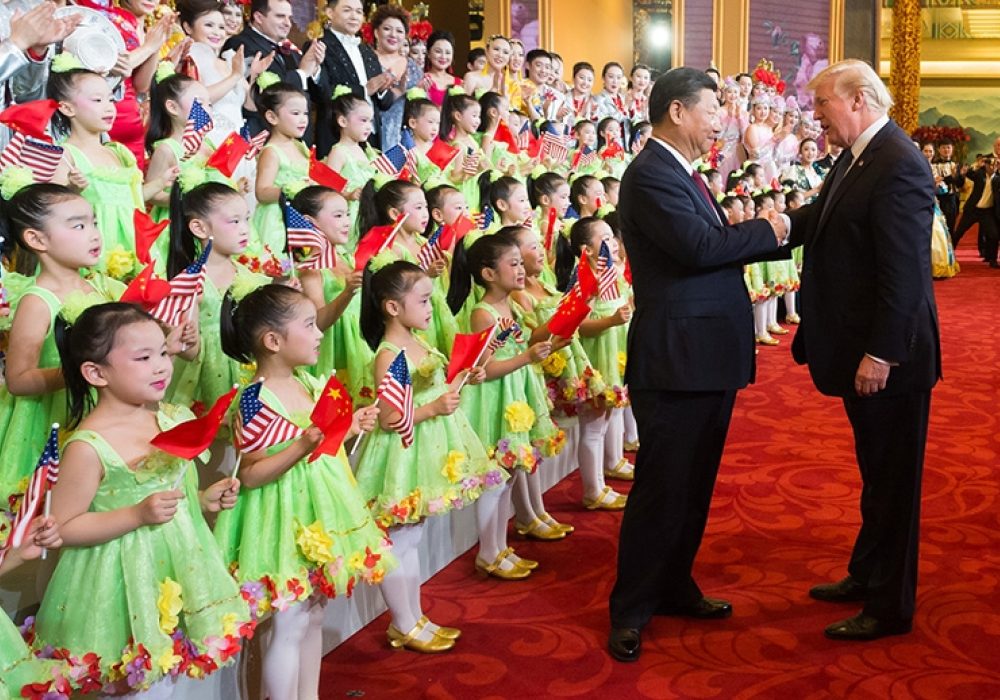 Donald Trump & Xi Jinping in Beijing, November 2017. CREDIT: <a href="https://www.whitehouse.gov/briefings-statements/more-photos-foreign-trip/">Official White House Photo by Andrea Hanks</a>.