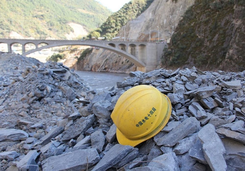 Chinese dam construction on the Lancang (Upper Mekong) River, 2012. CREDIT: <a href="https://www.flickr.com/photos/internationalrivers/8180652725/" target="_blank">International Rivers</a>