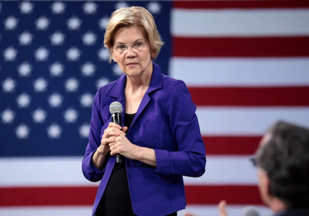Senator Elizabeth Warren in Las Vegas, April, 2019. CREDIT: <a href="https://commons.wikimedia.org/wiki/File:Elizabeth_Warren_(47699370372).jpg">Gage Skidmore (CC)</a>