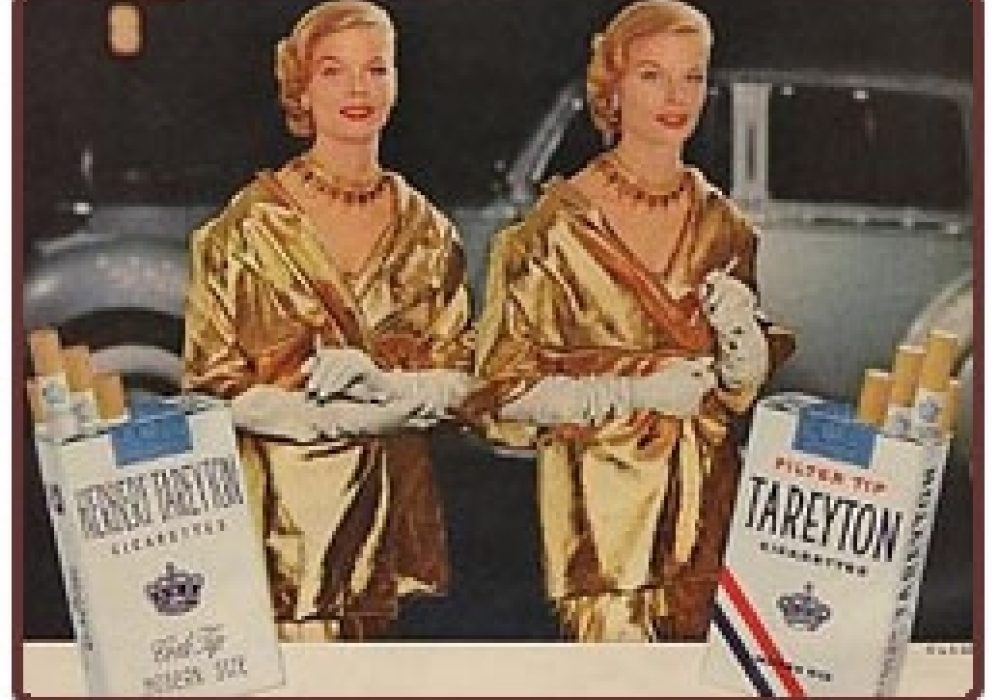 1955 Tareyton Twosome Cigarette Twins<br>Photo by <a href="http://www.flickr.com/photos/joan_thewlis/2888985759/in/set-72157605568875294/" target="_blank">Joan Thewlis</a> (CC)