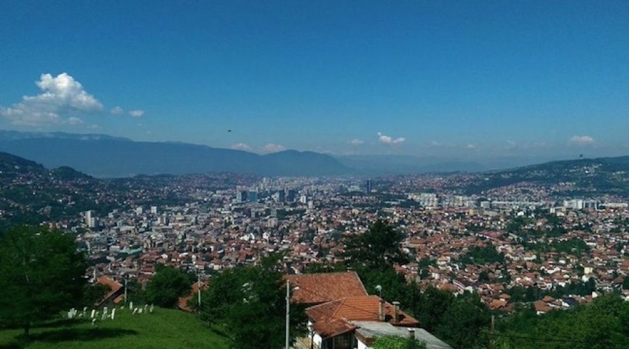 A view of Sarajevo from the Dinaric Alps. Credit: Conor Moran