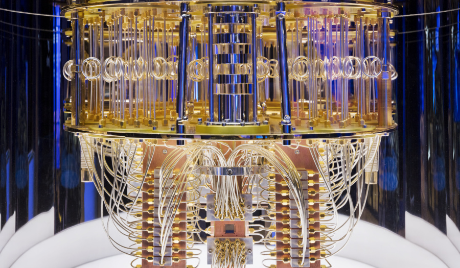 Interior of an IBM quantum computing system