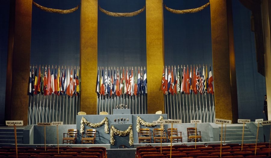 War Memorial Opera House, San Francisco Conference, 1945 CREDIT: <a href="https://www.flickr.com/photos/un_photo/33458298163/in/album-72157616945763028/">United Nations</a>