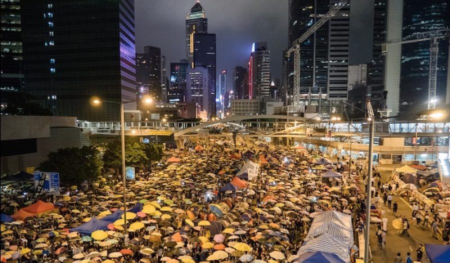 The 31st day of the Umbrella Revolution, Hong Kong, October 28, 2014. CREDIT: <A HREF="https://www.flickr.com/photos/studiokanu/15465630910">Studio Incendo</a> (<a href="https://creativecommons.org/licenses/by/2.0/">CC</a>)