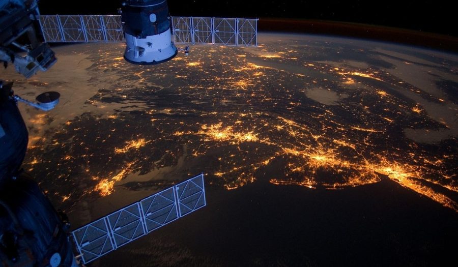 Satellite over U.S. East Coast