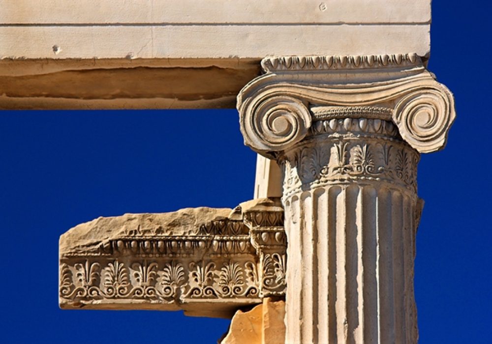A detail from the Erechteion, Acropolis, Athens, Greece