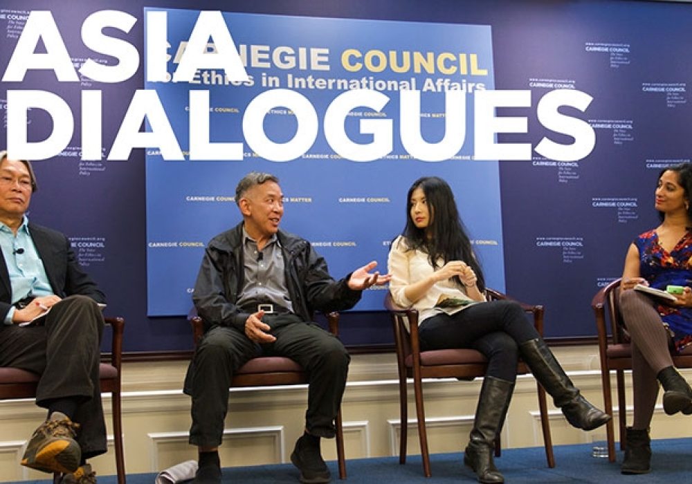 CREDIT: Gusta Johnson. Discussants, L to R: Peter Kwong, Henry Chang, Jiayang Fan, and Kavitha Rajagopalan
