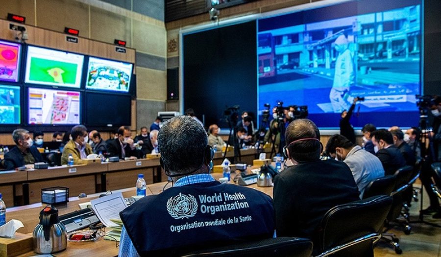 World Health Organization headquarters. CREDIT: <a href=https://commons.wikimedia.org/wiki/File:13981214000744637189356214810969_نشست_مدیران_شهری_با_نمایندگان_سازمان_بهداشت_جهانی.jpg>Hossein Velayat (CC)</a>.