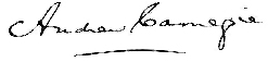 signature of Andrew Carnegie
