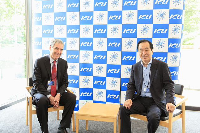 Photo: ICU. Michael Ignatieff and former Prime Minister of Japan at the International Christian University Conference.