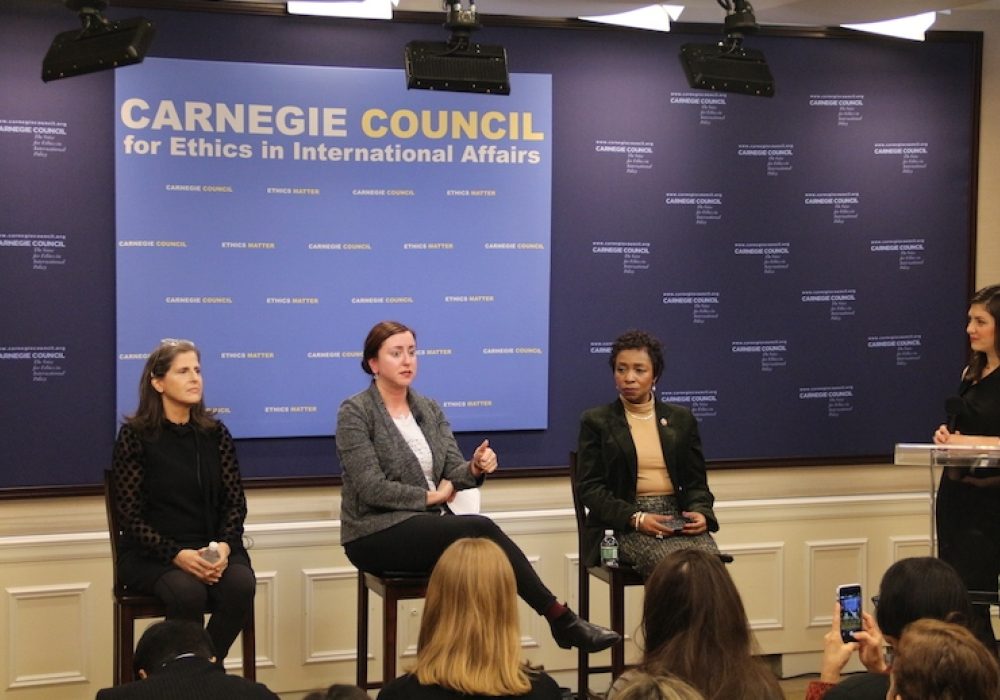 L to R: Helen Rosenthal, Nily Rozic, Yvette D. Clarke, Erin Vilardi. CREDIT: Amanda Ghanooni.