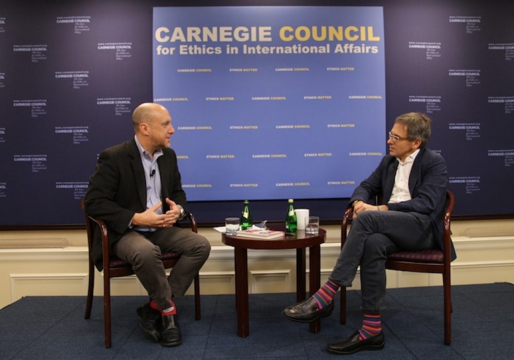 Devin Stewart and Ian Bremmer. CREDIT: Amanda Ghanooni.
