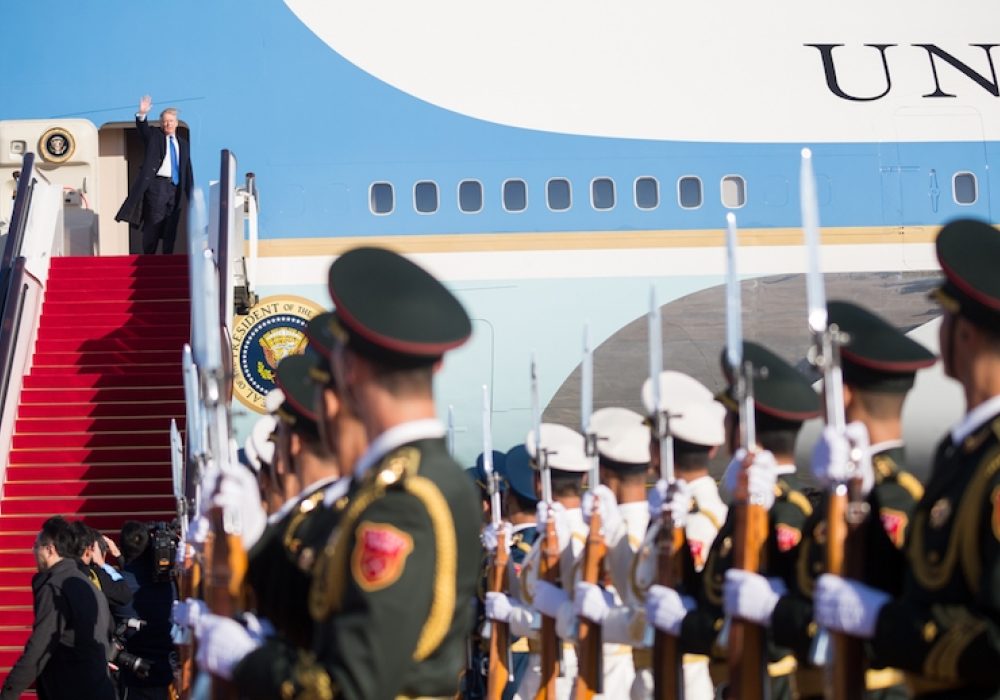 President Trump departing China, November 2017. CREDIT: <a href="https://www.flickr.com/photos/whitehouse/26541431789">The White House/Public Domain</a>