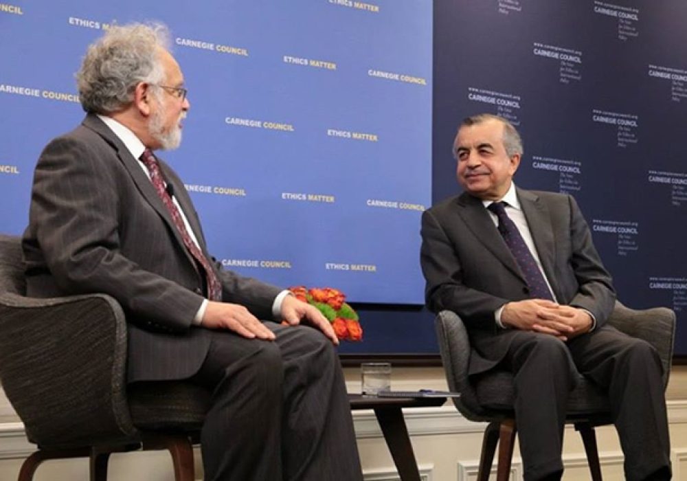 Left to right: Barnett Rubin and Zahir Tanin. CREDIT: Johnson