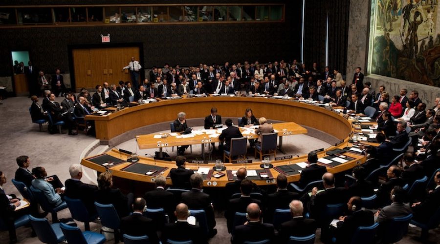 President Barack Obama chairs a UN Security Council meeting, September 2009, New York, NY. <br>CREDIT: <a href="https://commons.wikimedia.org/wiki/File:Barack_Obama_chairs_a_United_Nations_Security_Council_meeting.jpg">White House/Pete Souza/Public Domain</a>