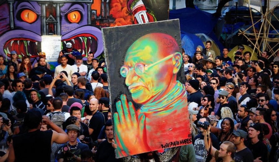 An Occupy L.A. protest in 2011. CREDIT: <a href="https://www.flickr.com/photos/22104733@N06/6422387735/">greg lilly</a> <a href="https://creativecommons.org/licenses/by-nc/2.0/">(CC)</a>