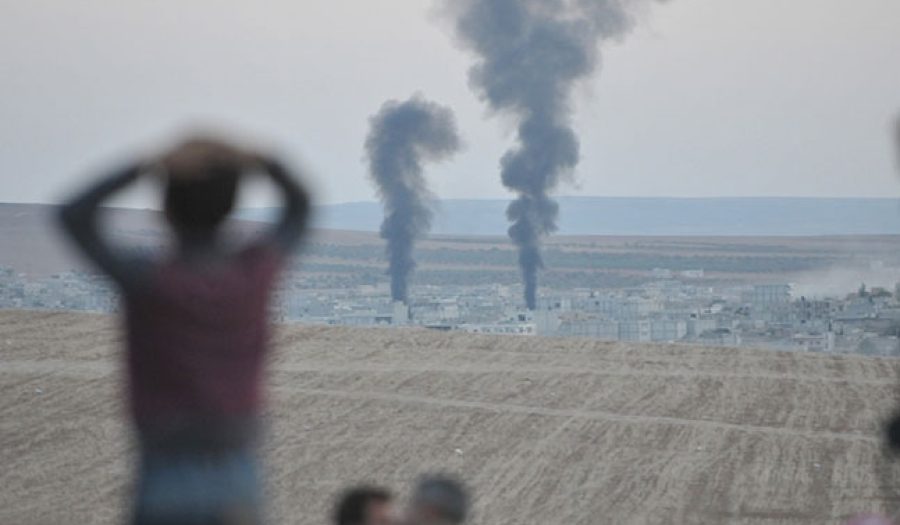 The aftermath of an apparent U.S.-led coalition airstrike in Syria. CREDIT: <a href="http://www.shutterstock.com/pic-324965885/stock-photo-an-explosion-after-an-apparent-us-led-coalition-airstrike-on-kobane-syria-as-seen-from-the.html">Shutterstock</a>