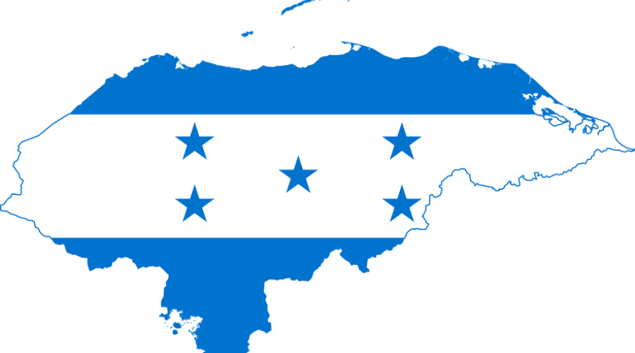 Flag-map of Honduras. CREDIT: Darwinek via <a href="https://en.wikipedia.org/wiki/File:Flag-map_of_Honduras.svg">Wikipedia</a>