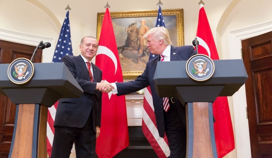 President Erdoğan & President Trump at the White House, May 2017. CREDIT: <a href="https://www.flickr.com/photos/148748355@N05/33875862824"> Shealah Craighead/Public Domain</a>