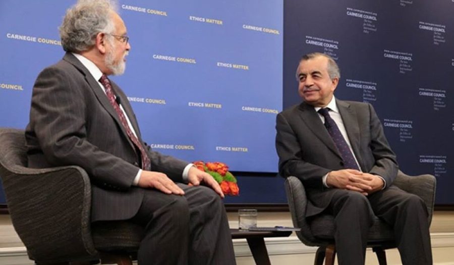 Left to right: Barnett Rubin and Zahir Tanin. CREDIT: Johnson